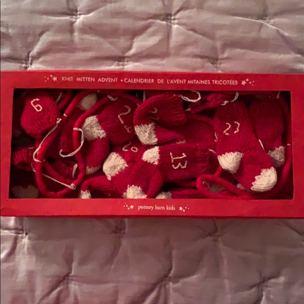 PBK knit mitten advent stocking decoration